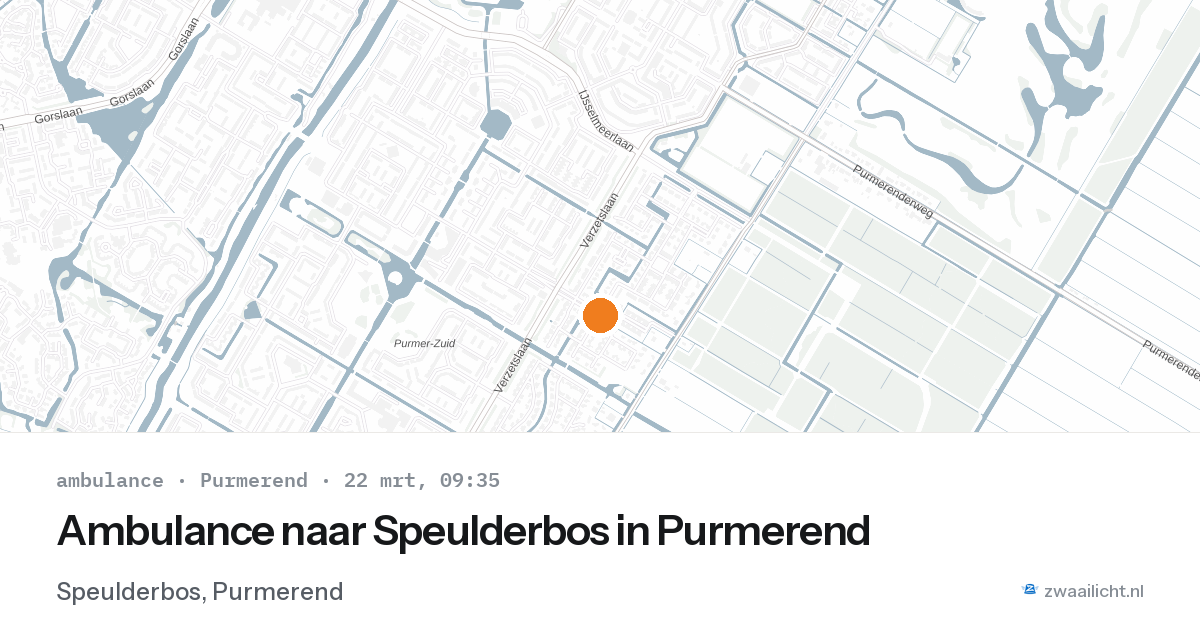 Ambulance naar Speulderbos in Purmerend — 22 mrt 2026