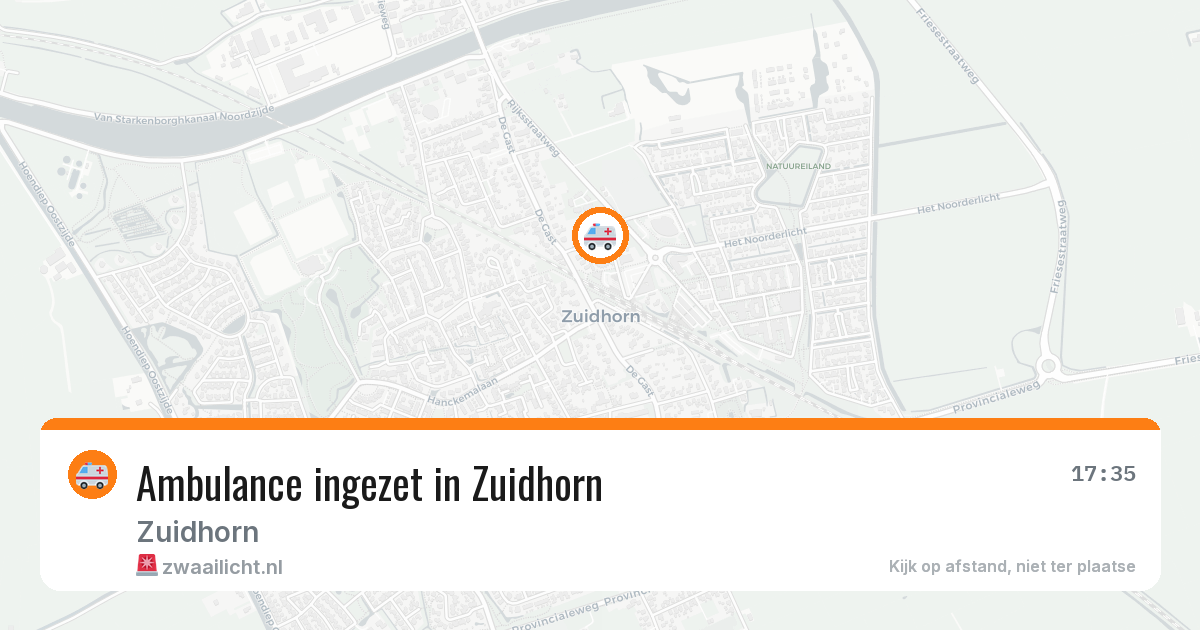 Ambulance ingezet in Zuidhorn — 23 jul 2026 | 🚨 Zwaailicht.nl