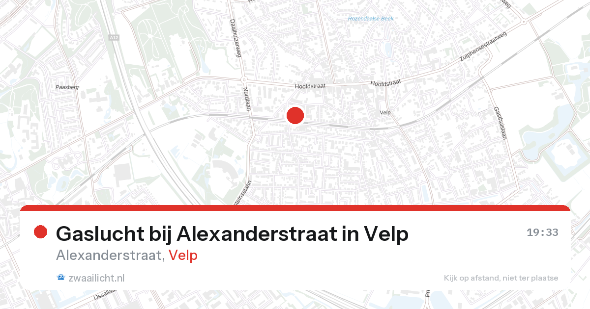 Gaslucht bij Alexanderstraat in Velp — 26 aug 2026