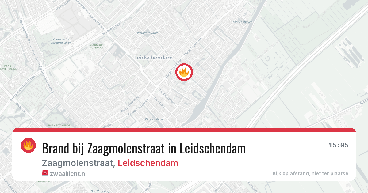 Brand bij Zaagmolenstraat in Leidschendam — 15 jul 2026