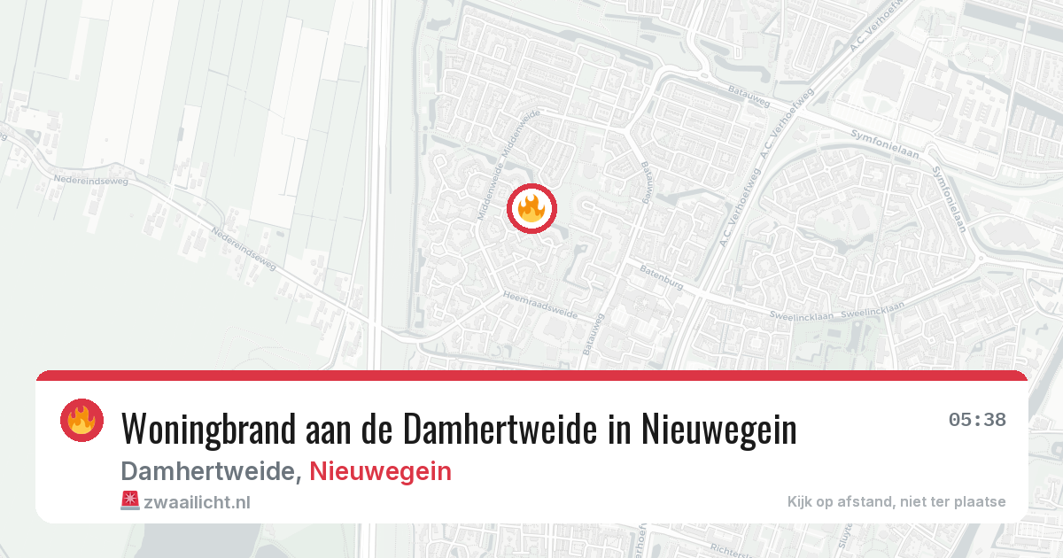 Woningbrand aan de Damhertweide in Nieuwegein — 9 aug 2026