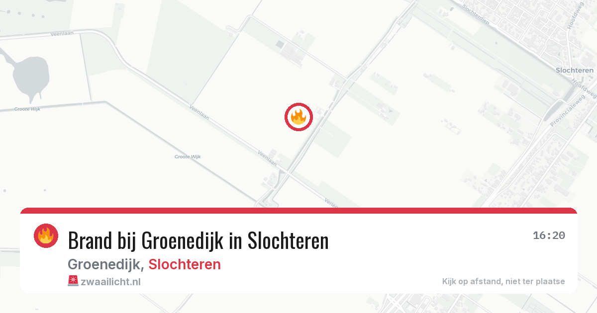 Brand bij Groenedijk in Slochteren — 12 aug 2026