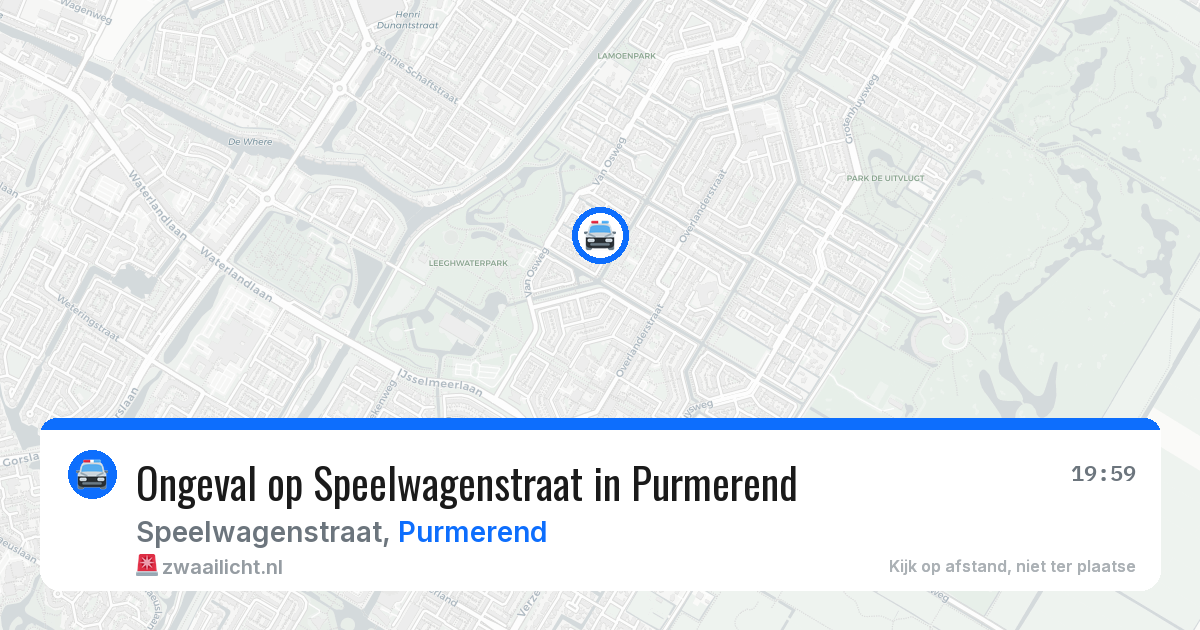 Ongeval op Speelwagenstraat in Purmerend — 18 mrt 2026