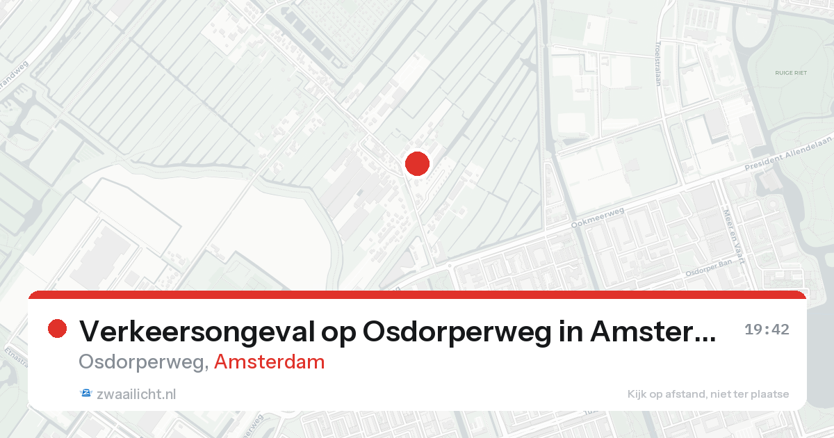 Verkeersongeval op Osdorperweg in Amsterdam — 15 aug 2026