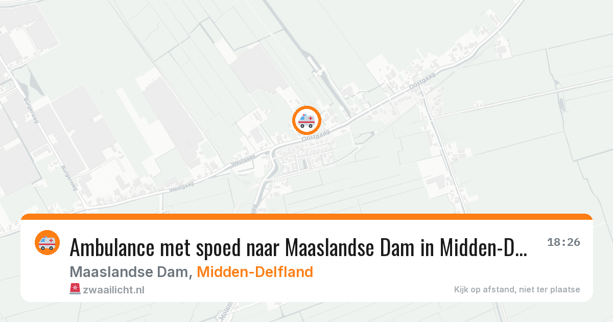 Ambulance met spoed naar Maaslandse Dam in Midden-Delfland — 11 aug 2026