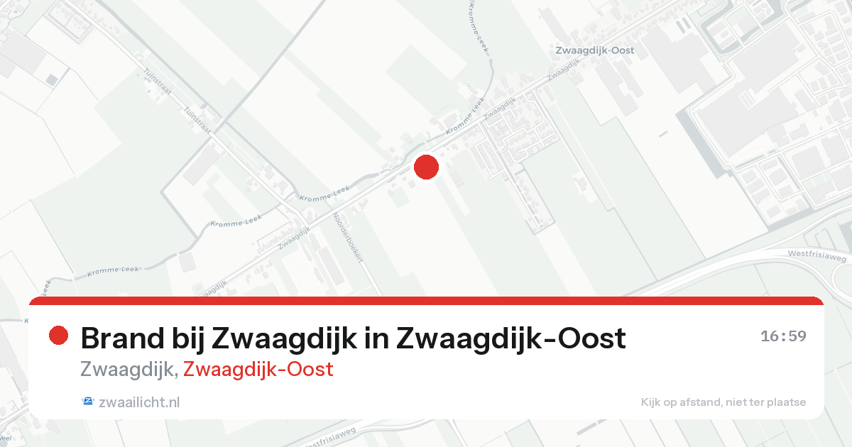 Brand bij Zwaagdijk in Zwaagdijk-Oost — 15 aug 2026