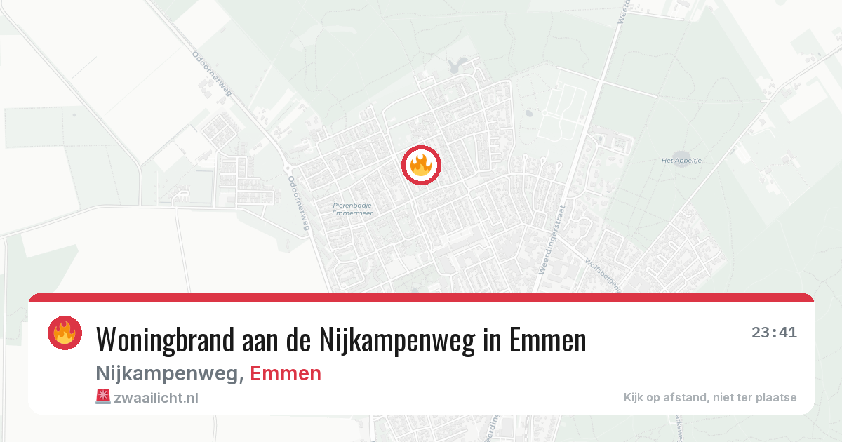 Woningbrand aan de Nijkampenweg in Emmen — 15 mei 2026