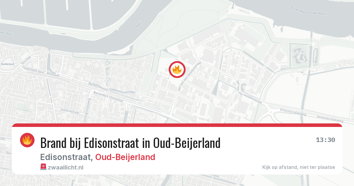 Brand bij Edisonstraat in Oud-Beijerland — 10 apr 2026
