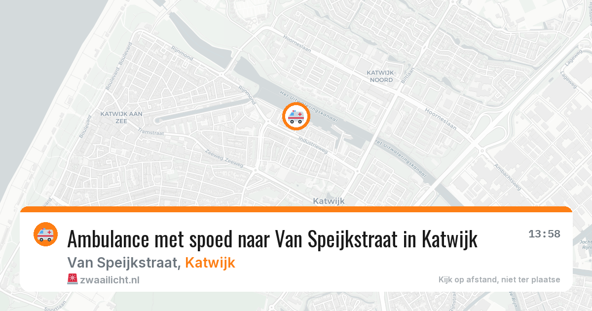 Ambulance met spoed naar Van Speijkstraat in Katwijk — 13 jul 2026