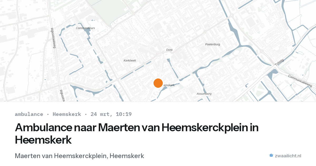 Ambulance naar Maerten van Heemskerckplein in Heemskerk — 24 mrt 2026