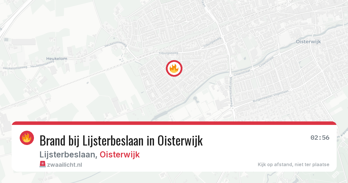 Brand bij Lijsterbeslaan in Oisterwijk — 21 jun 2026