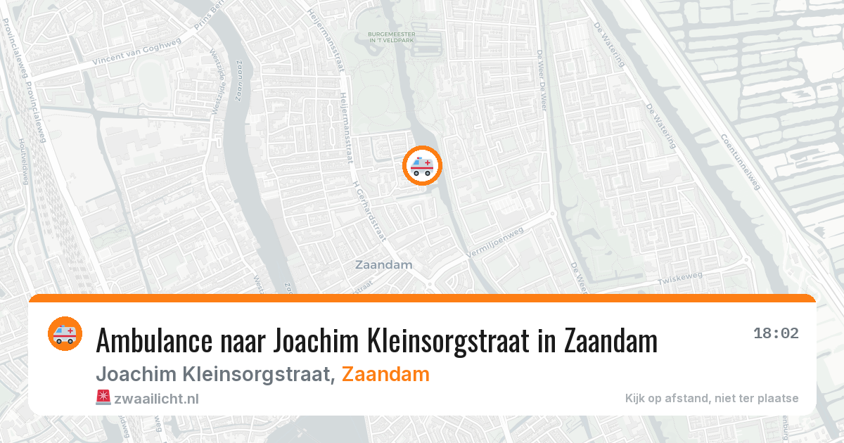Ambulance naar Joachim Kleinsorgstraat in Zaandam — 6 aug 2026