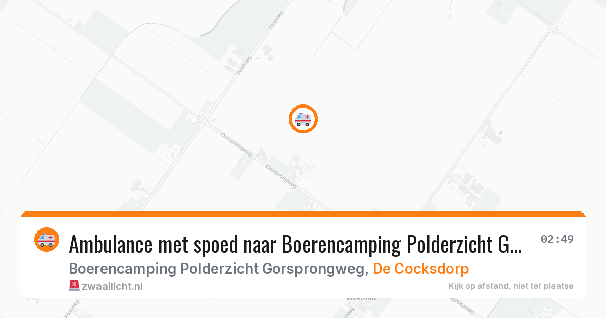 Ambulance met spoed naar Boerencamping Polderzicht Gorsprongweg in De Cocksdorp — 21 jun 2026