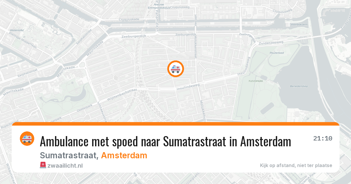 Ambulance met spoed naar Sumatrastraat in Amsterdam — 11 aug 2026
