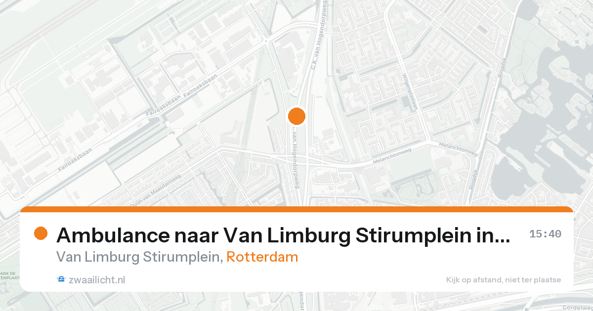 Ambulance naar Van Limburg Stirumplein in Rotterdam — 17 aug 2026