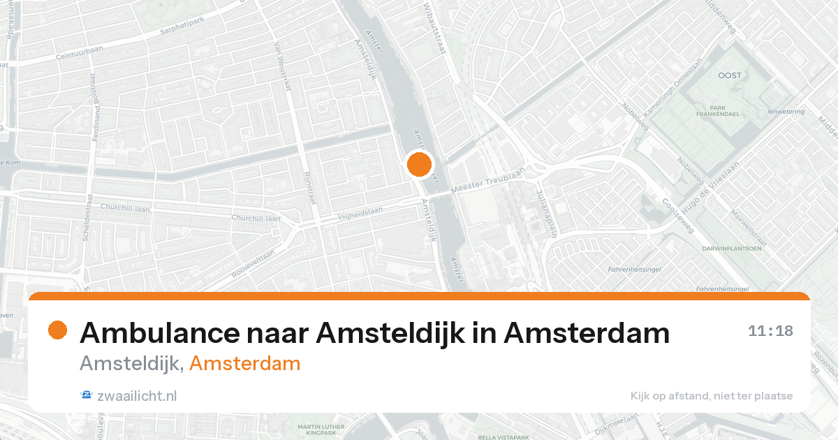 Ambulance naar Amsteldijk in Amsterdam — 15 aug 2026