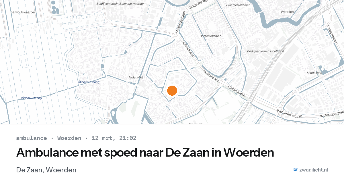 Ambulance met spoed naar De Zaan in Woerden — 12 mrt 2026
