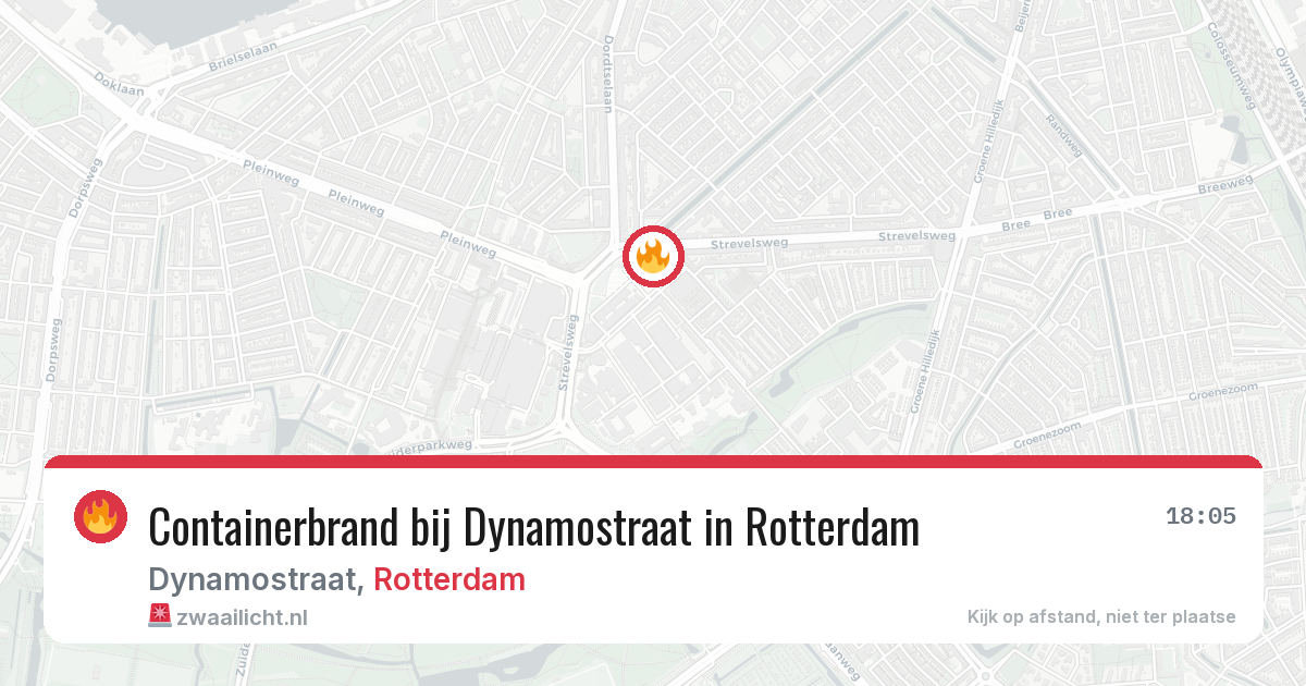 Containerbrand bij Dynamostraat in Rotterdam — 23 mrt 2026
