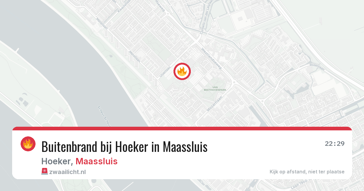 Buitenbrand bij Hoeker in Maassluis — 19 jun 2026