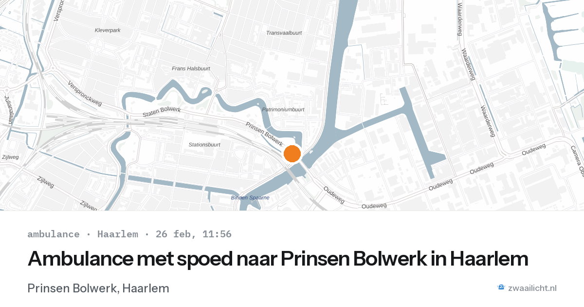 Ambulance met spoed naar Prinsen Bolwerk in Haarlem — 26 feb 2026