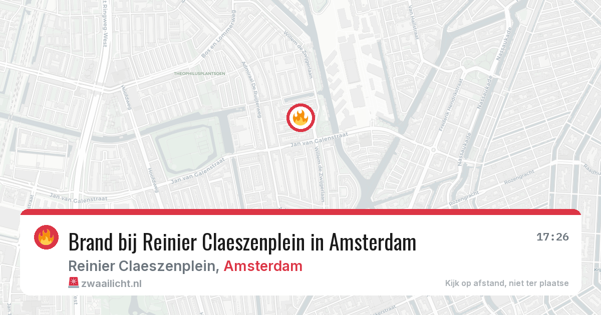 Brand bij Reinier Claeszenplein in Amsterdam — 27 jul 2026