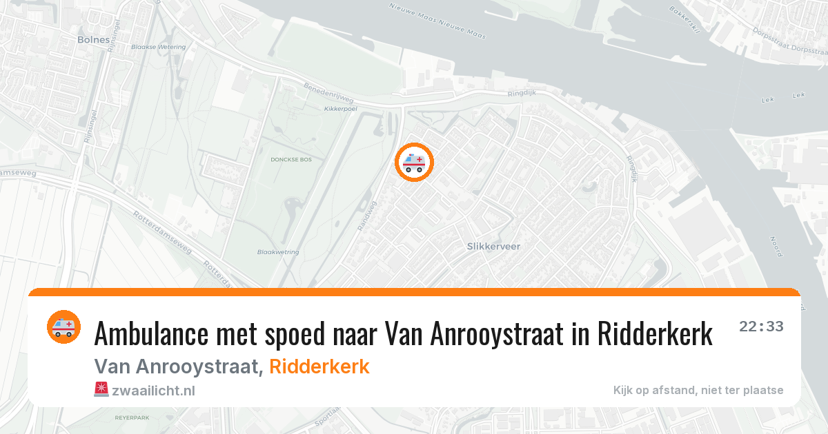 Ambulance met spoed naar Van Anrooystraat in Ridderkerk — 14 jun 2026