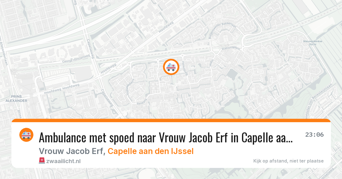 Ambulance met spoed naar Vrouw Jacob Erf in Capelle aan den IJssel — 6 aug 2026