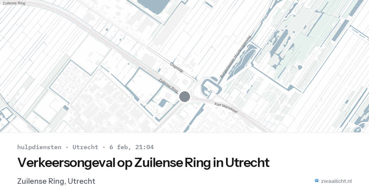 Verkeersongeval op Zuilense Ring in Utrecht — 6 feb 2026