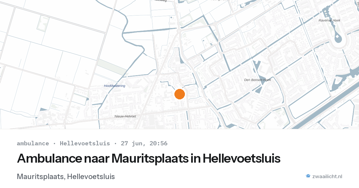 Ambulance naar Mauritsplaats in Hellevoetsluis — 27 jun 2026