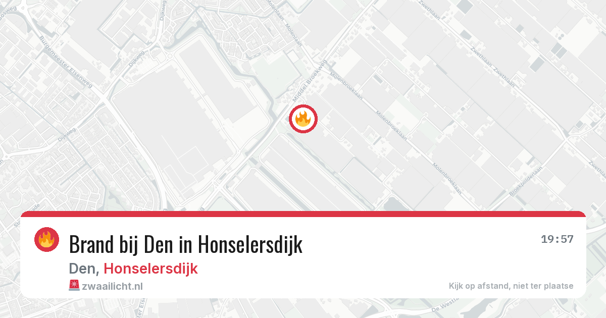 Brand bij Den in Honselersdijk — 28 mrt 2026