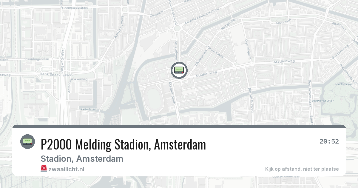 P2000 Melding Stadion, Amsterdam — 27 apr 2026