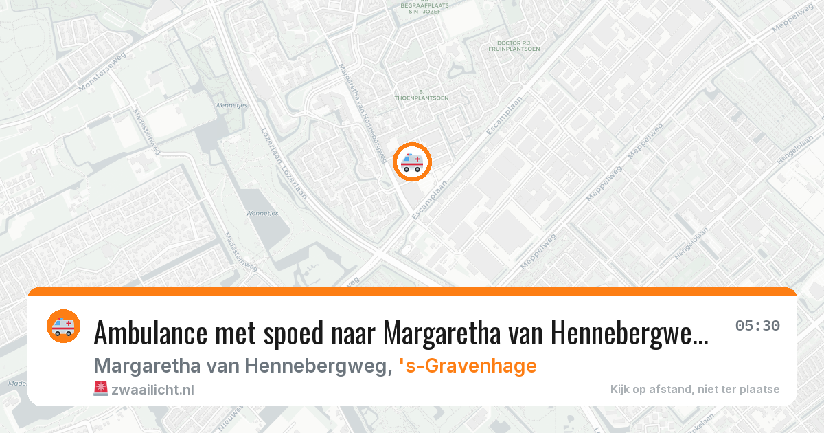 Ambulance met spoed naar Margaretha van Hennebergweg in 's-Gravenhage — 15 mei 2026