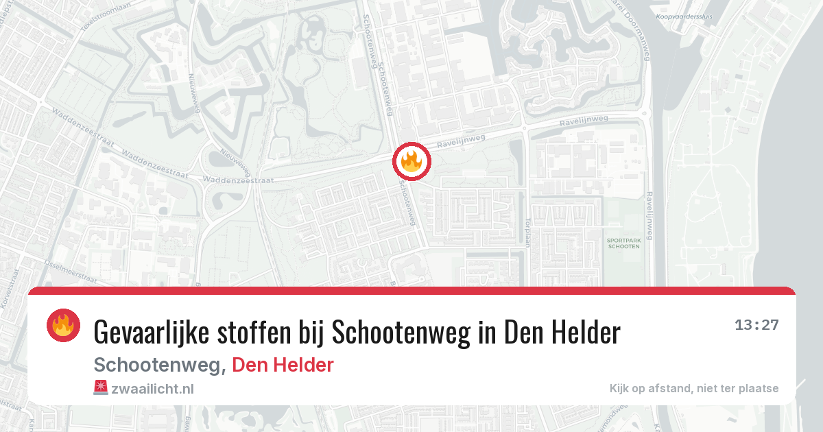 Gevaarlijke stoffen bij Schootenweg in Den Helder — 23 mrt 2026