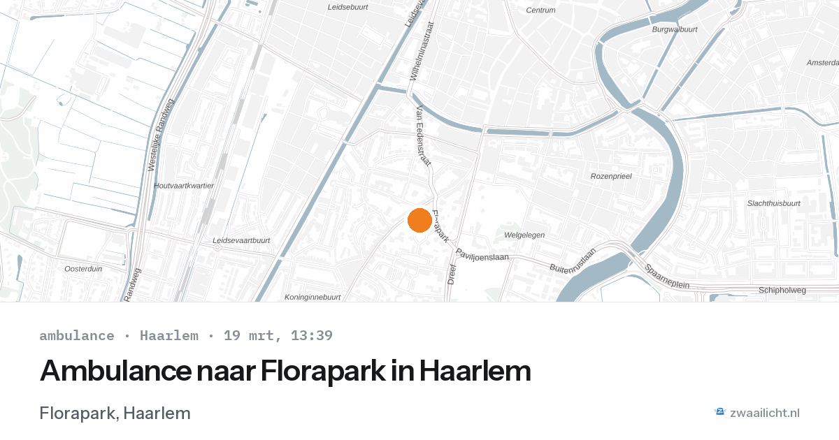 Ambulance naar Florapark in Haarlem — 19 mrt 2026