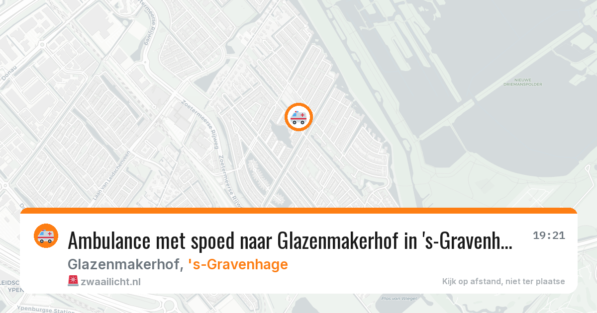Ambulance met spoed naar Glazenmakerhof in 's-Gravenhage — 17 mei 2026