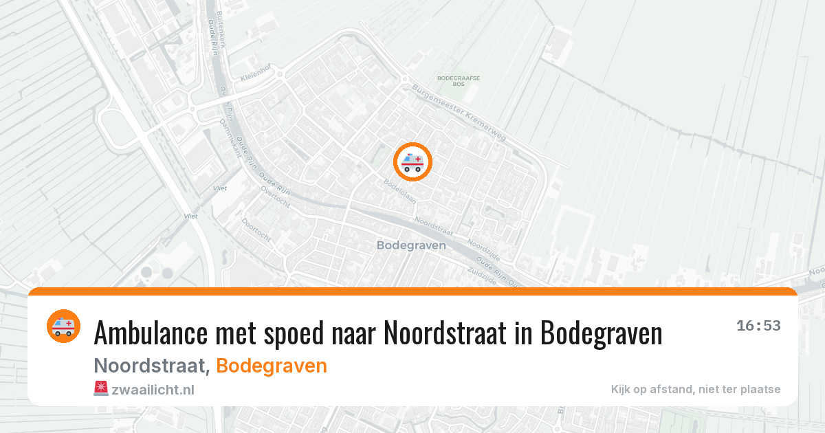 Ambulance met spoed naar Noordstraat in Bodegraven — 1 aug 2026