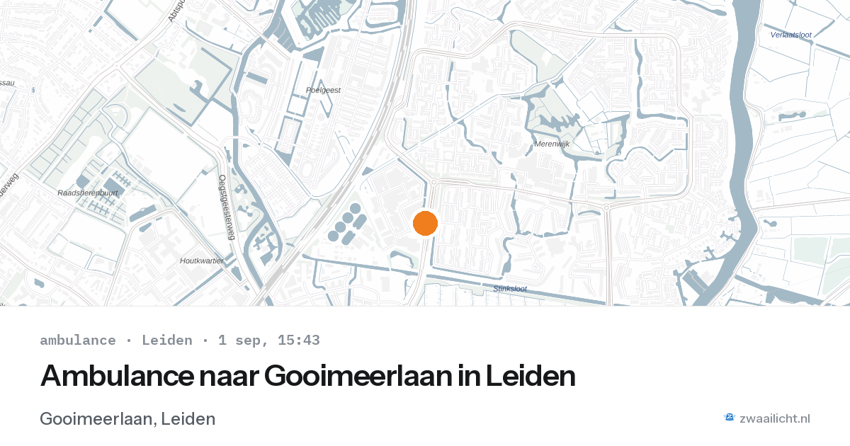 Ambulance naar Gooimeerlaan in Leiden — 1 sep 2026
