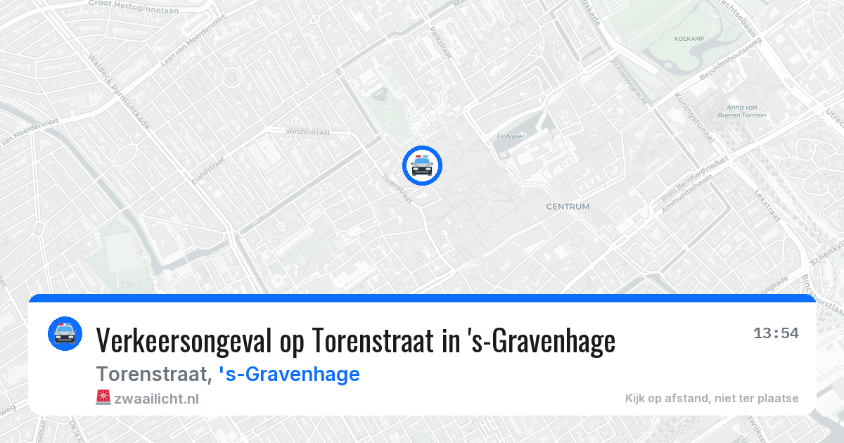 Verkeersongeval op Torenstraat in 's-Gravenhage — 21 jan 2026