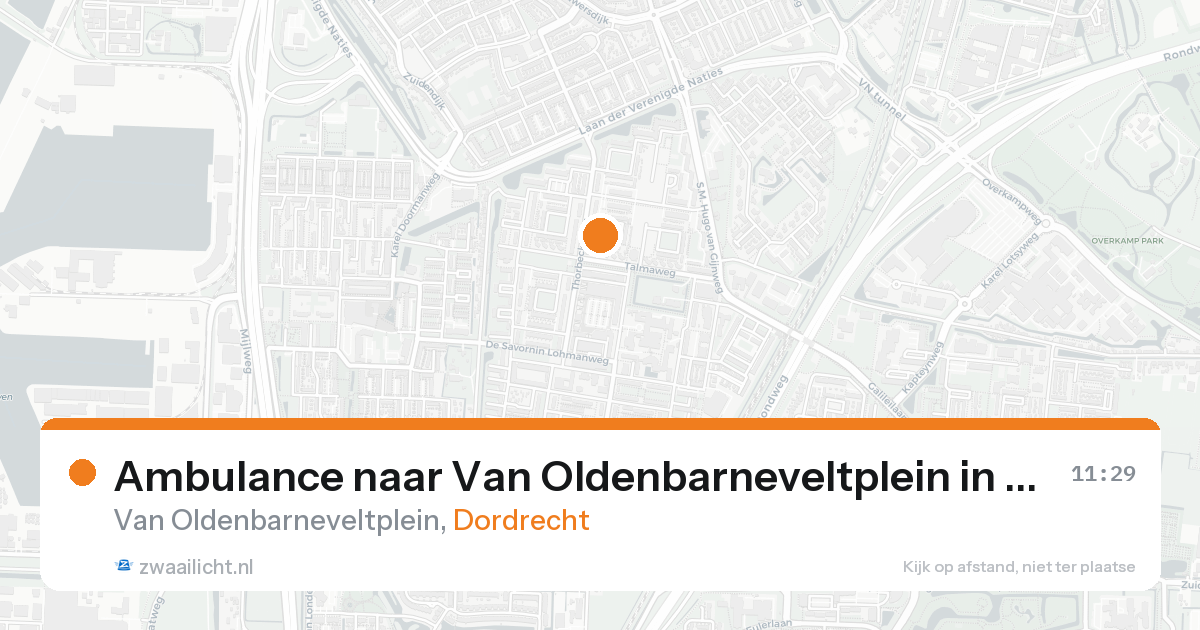 Ambulance naar Van Oldenbarneveltplein in Dordrecht — 20 aug 2026