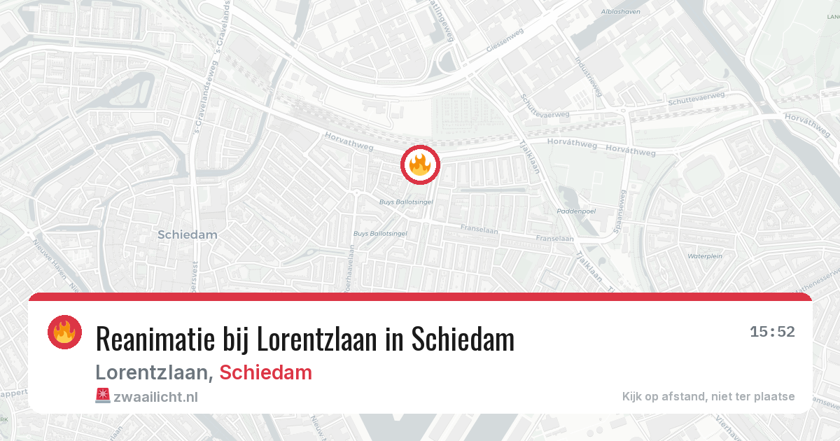 Reanimatie bij Lorentzlaan in Schiedam — 25 jul 2026