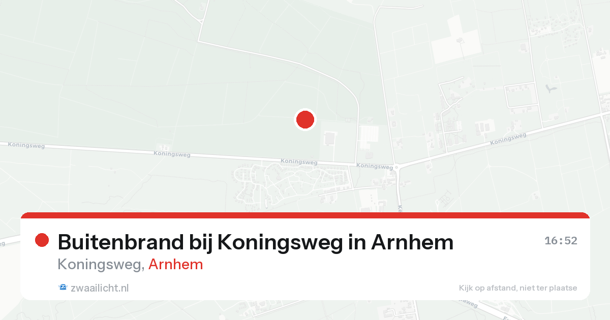 Buitenbrand bij Koningsweg in Arnhem — 15 aug 2026