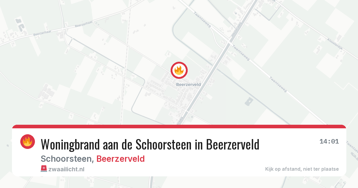 Woningbrand aan de Schoorsteen in Beerzerveld — 16 mrt 2026