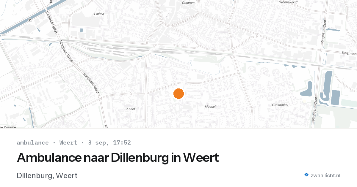 Ambulance naar Dillenburg in Weert — 3 sep 2026