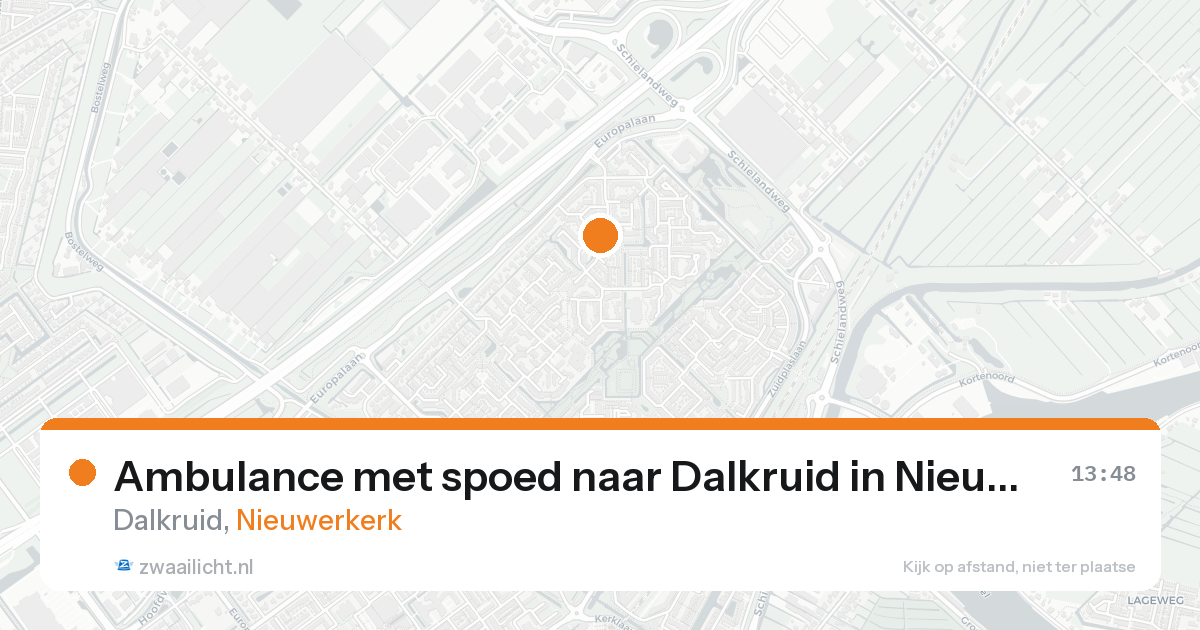Ambulance met spoed naar Dalkruid in Nieuwerkerk — 14 aug 2026