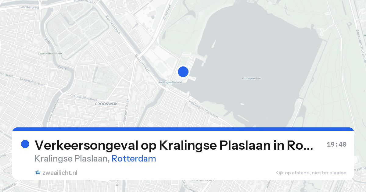 Verkeersongeval op Kralingse Plaslaan in Rotterdam — 9 jul 2026