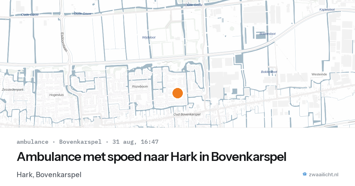 Ambulance met spoed naar Hark in Bovenkarspel — 31 aug 2026