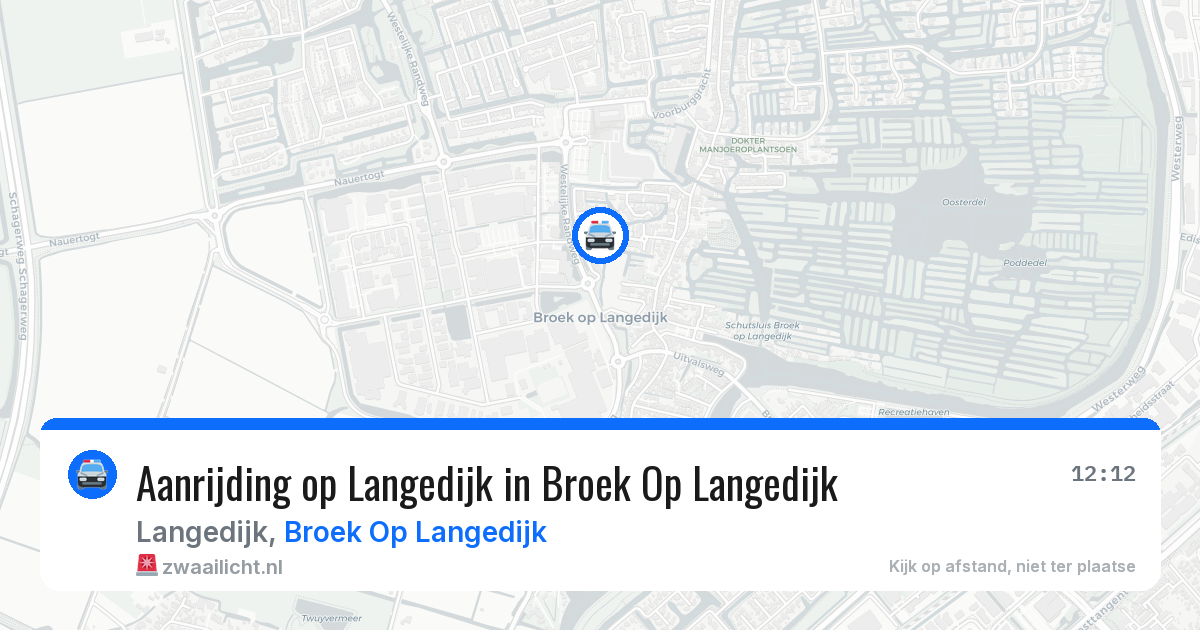 Aanrijding op Langedijk in Broek Op Langedijk — 9 aug 2026