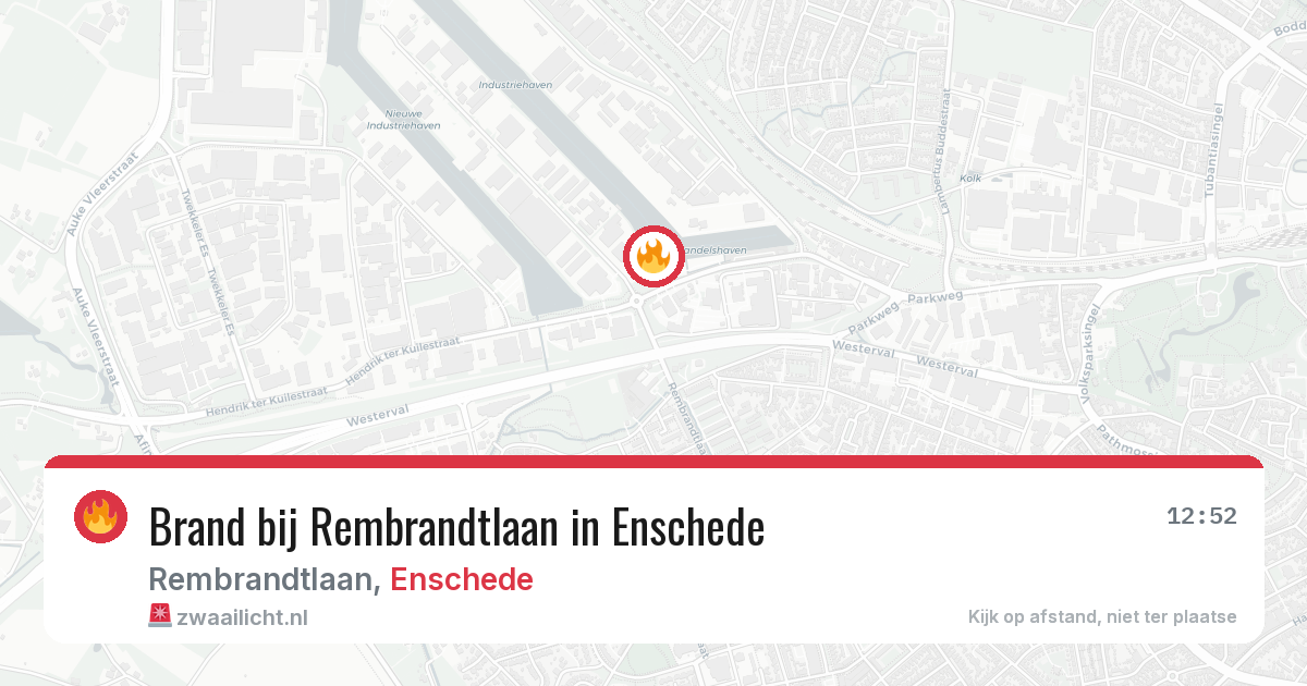 Brand bij Rembrandtlaan in Enschede — 10 aug 2026