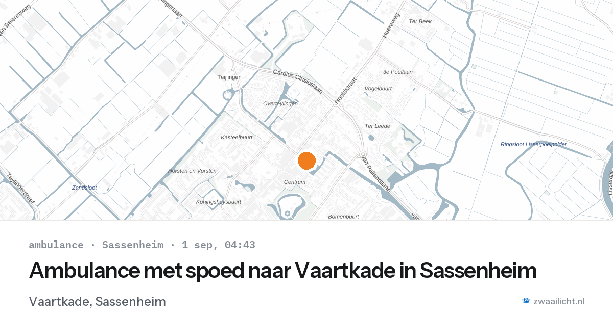 Ambulance met spoed naar Vaartkade in Sassenheim — 1 sep 2026