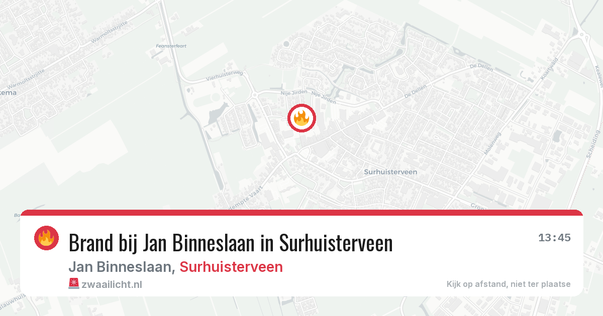 Brand bij Jan Binneslaan in Surhuisterveen — 25 mei 2026